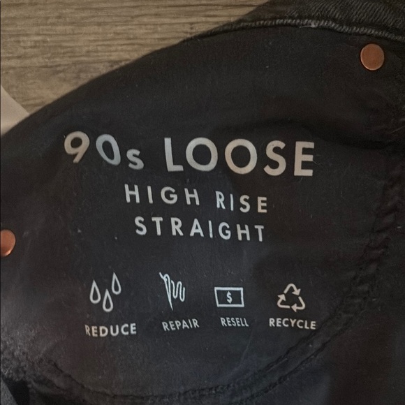 Lucky Brand 90s Loose High Rise Straight Jean, Size 12/31, Black - Picture 4 of 7